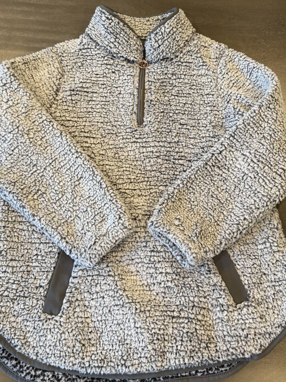 Adrienne Vittadini Sport Women's Black White Quarter Zip Pullover 1X